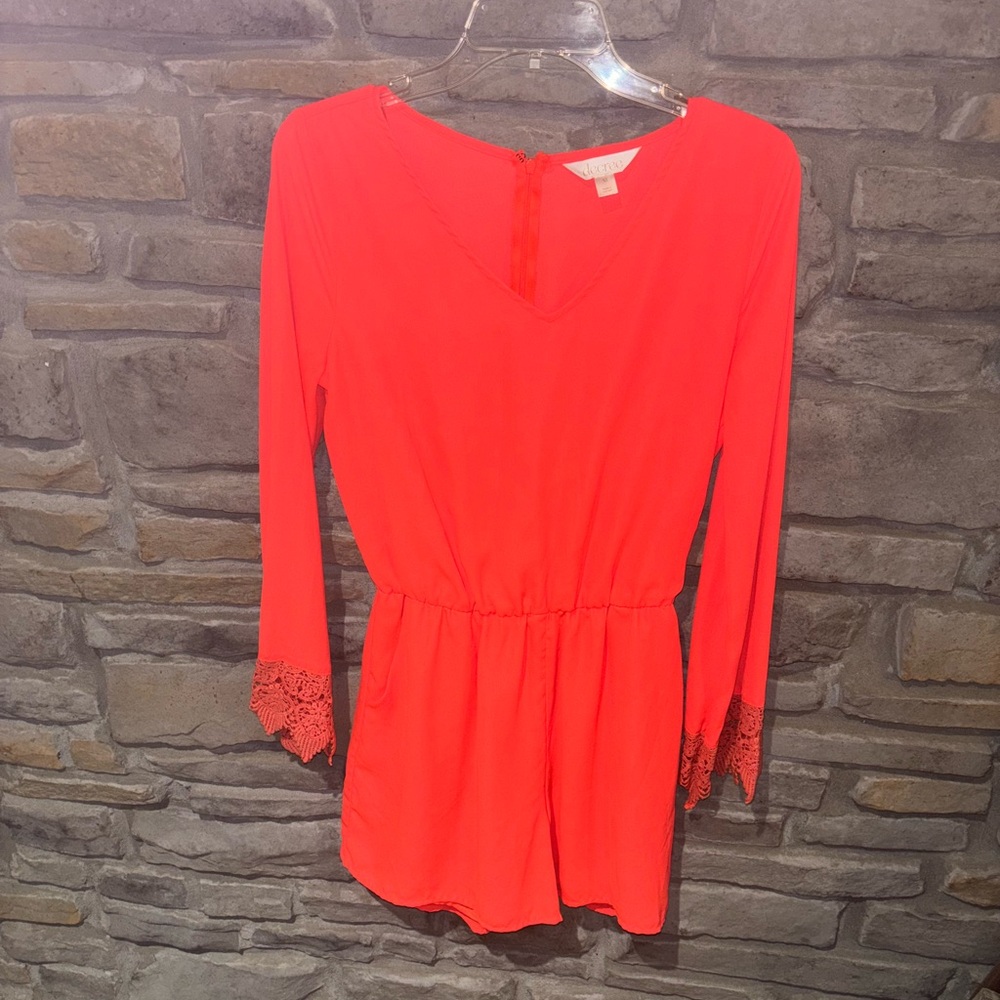 Decree Bold Red V-Neck Romper